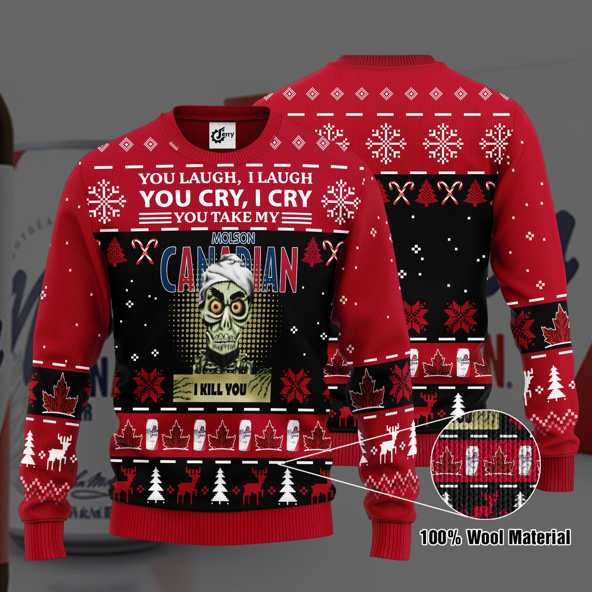 Achmed You Laugh I Laugh You Cry I Cry You Take My Molson Canadian I Kill You Ugly Christmas Sweater, Hoodie, Zip Hoodie, Bomber Jacket