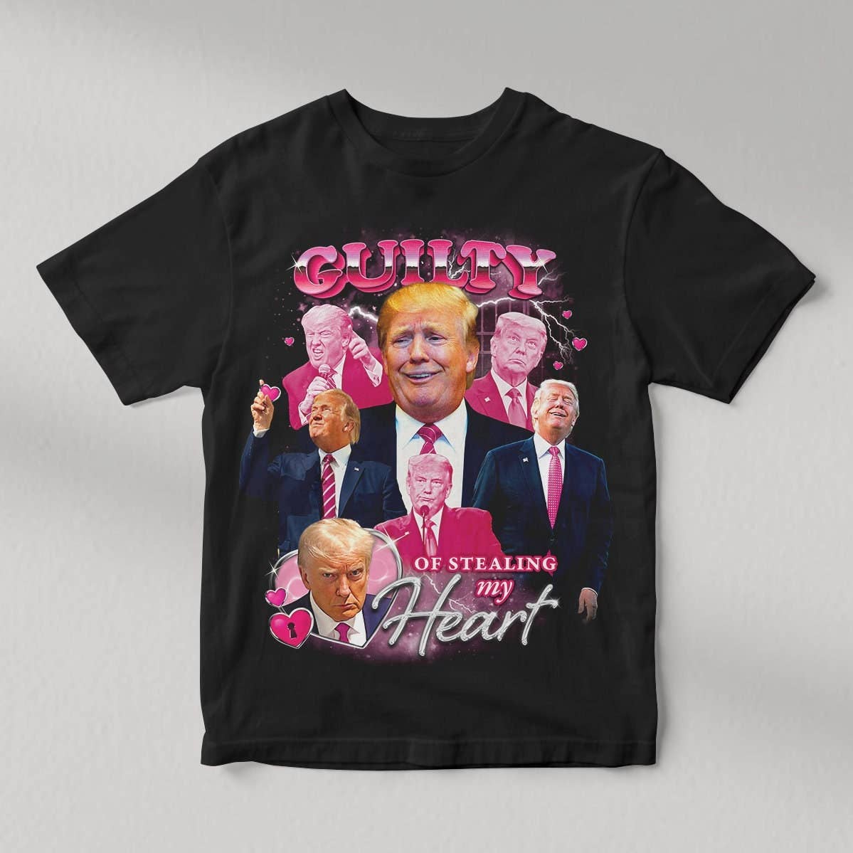 Donald Trump Guilty of Stealing My Heart Retro Tee Mugshot