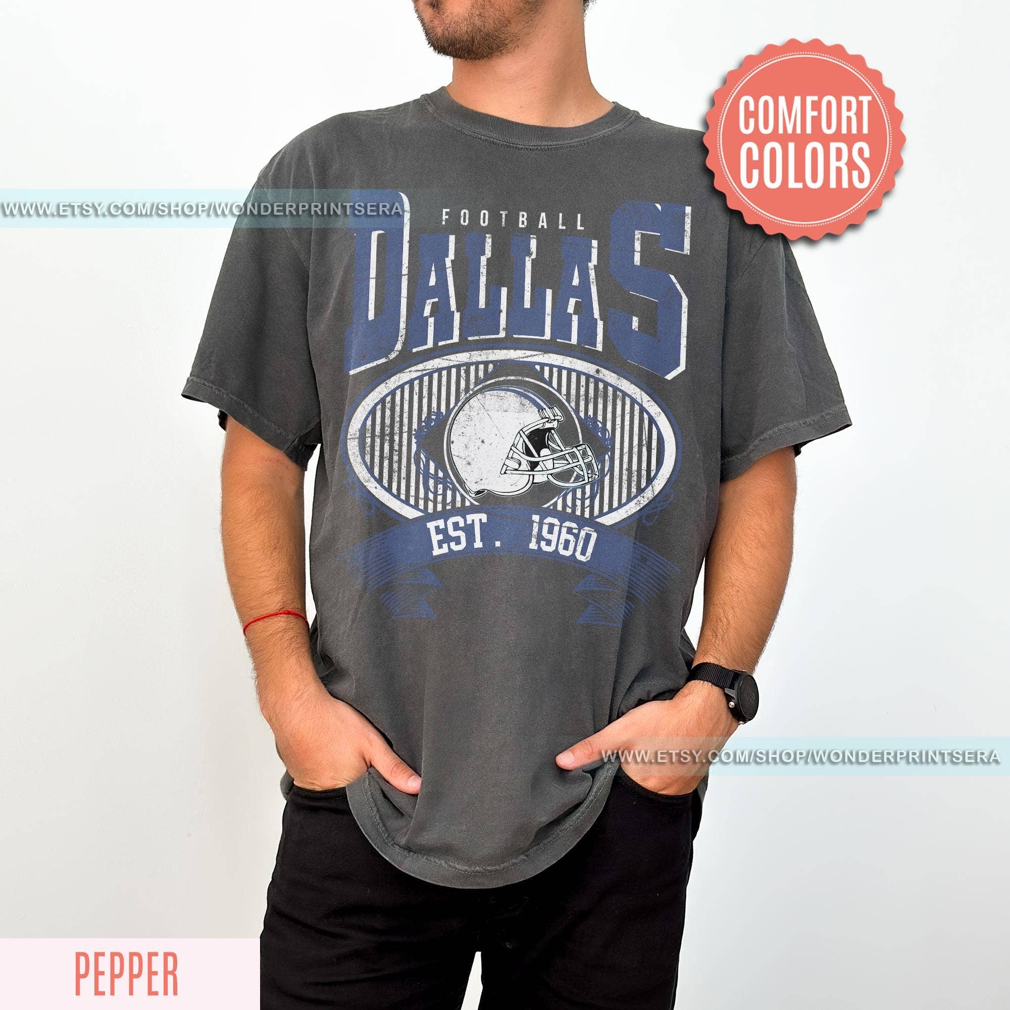 Vintage Dallas Football T-Shirt - Comfort Colors Fan Tee