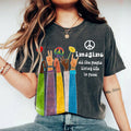 Peaceful Living Life in Peace Beatles John Lennon Tee
