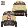 Aint No Laws When Youre Drinking Bacardi With Claus Ugly Christmas Sweater Black Yellow
