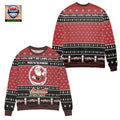 Aint No Laws When Youre Drinking Budweiser With Claus Ugly Christmas Sweater Black Red
