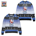Aint No Laws When Youre Drinking Michelob Ultra With Claus Ugly Christmas Sweater Black Blue