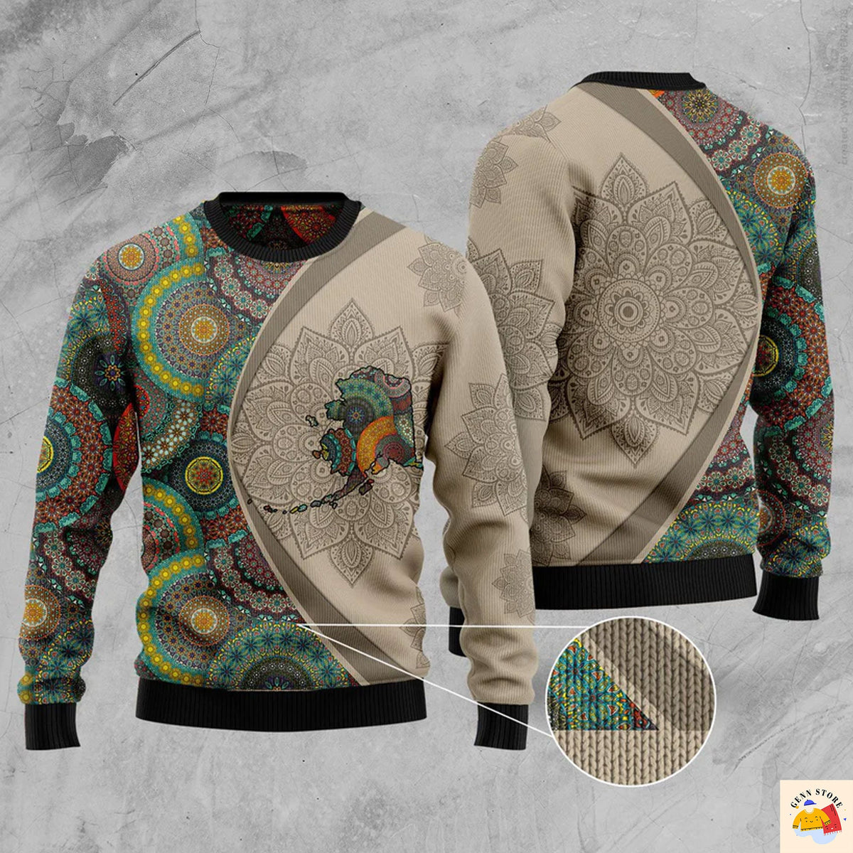 Alaska Mandala Ugly Christmas Sweater
