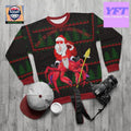 Anta Riding On A Crab Crustaceancore Dont Be Crabby On Day 3d Ugly Christmas Sweater