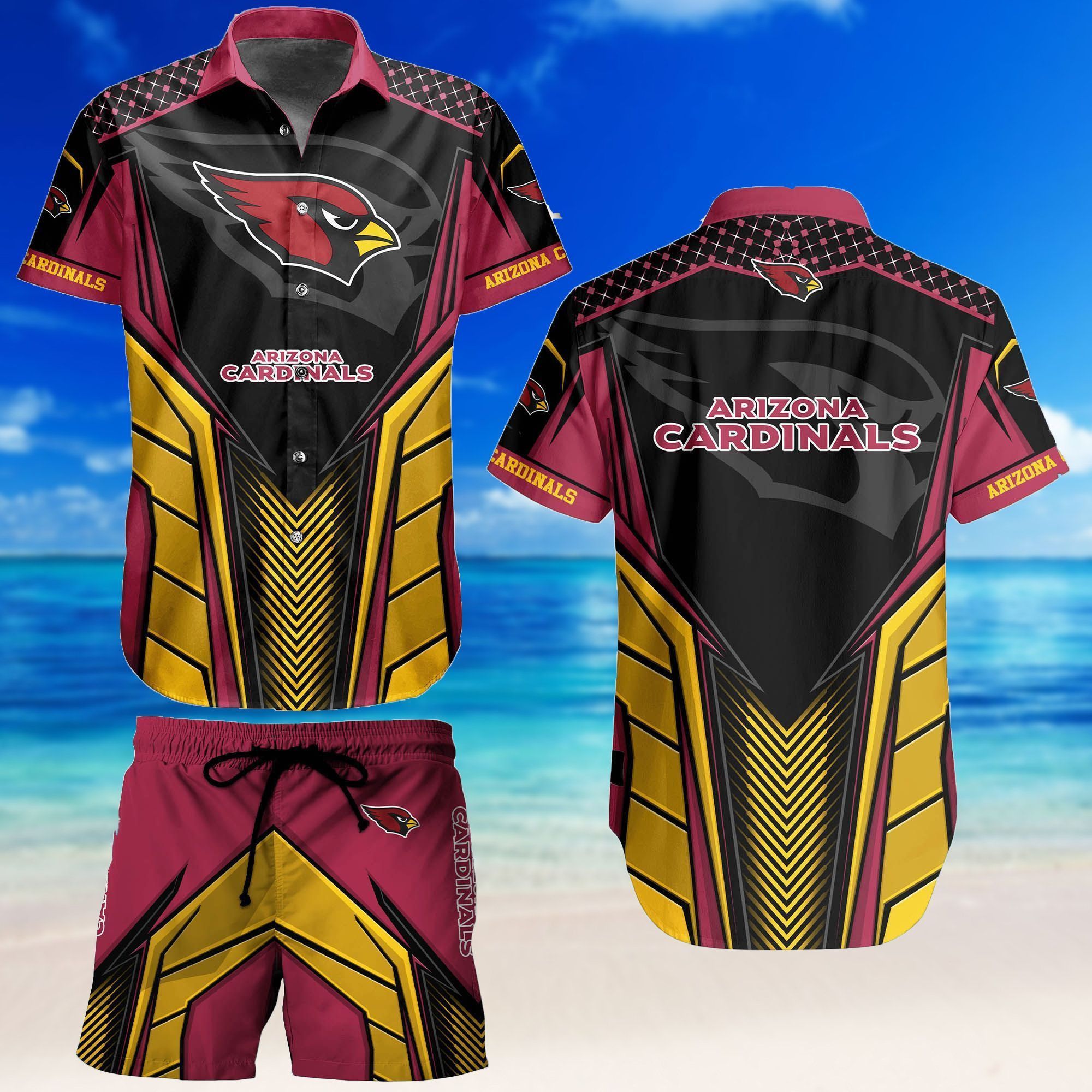Arizona Cardinals Hawaiian Ensemble Collection Shirt Short