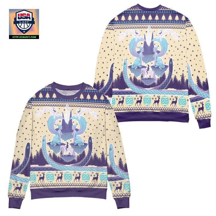 Auryn The Neverending Story Pine Tree Pattern Ugly Christmas Sweater