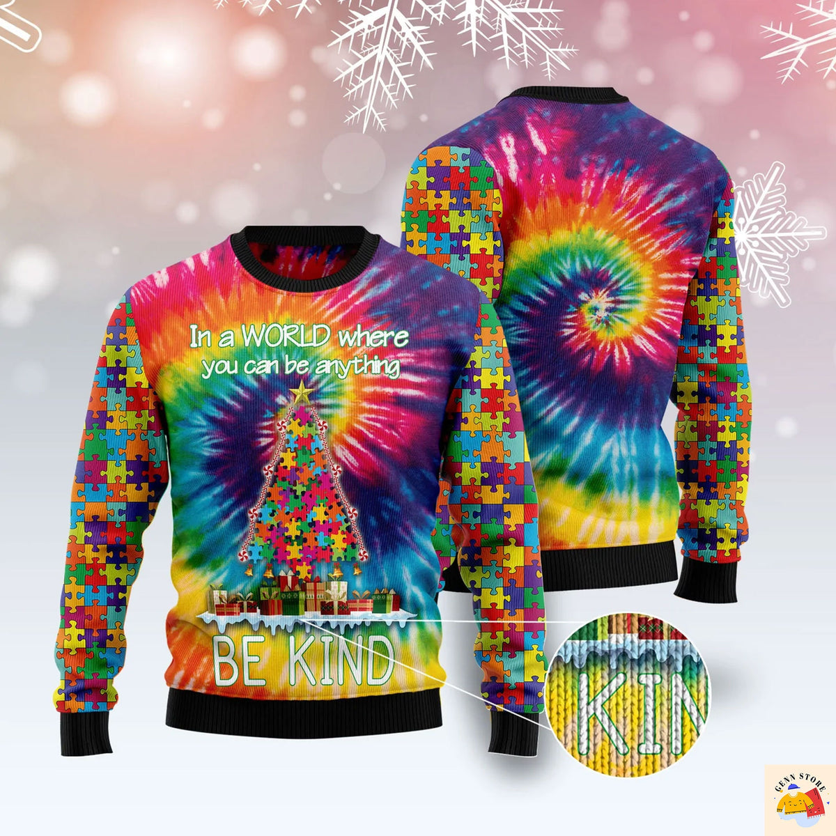 Autism Christmas Tree Ugly Christmas Sweater