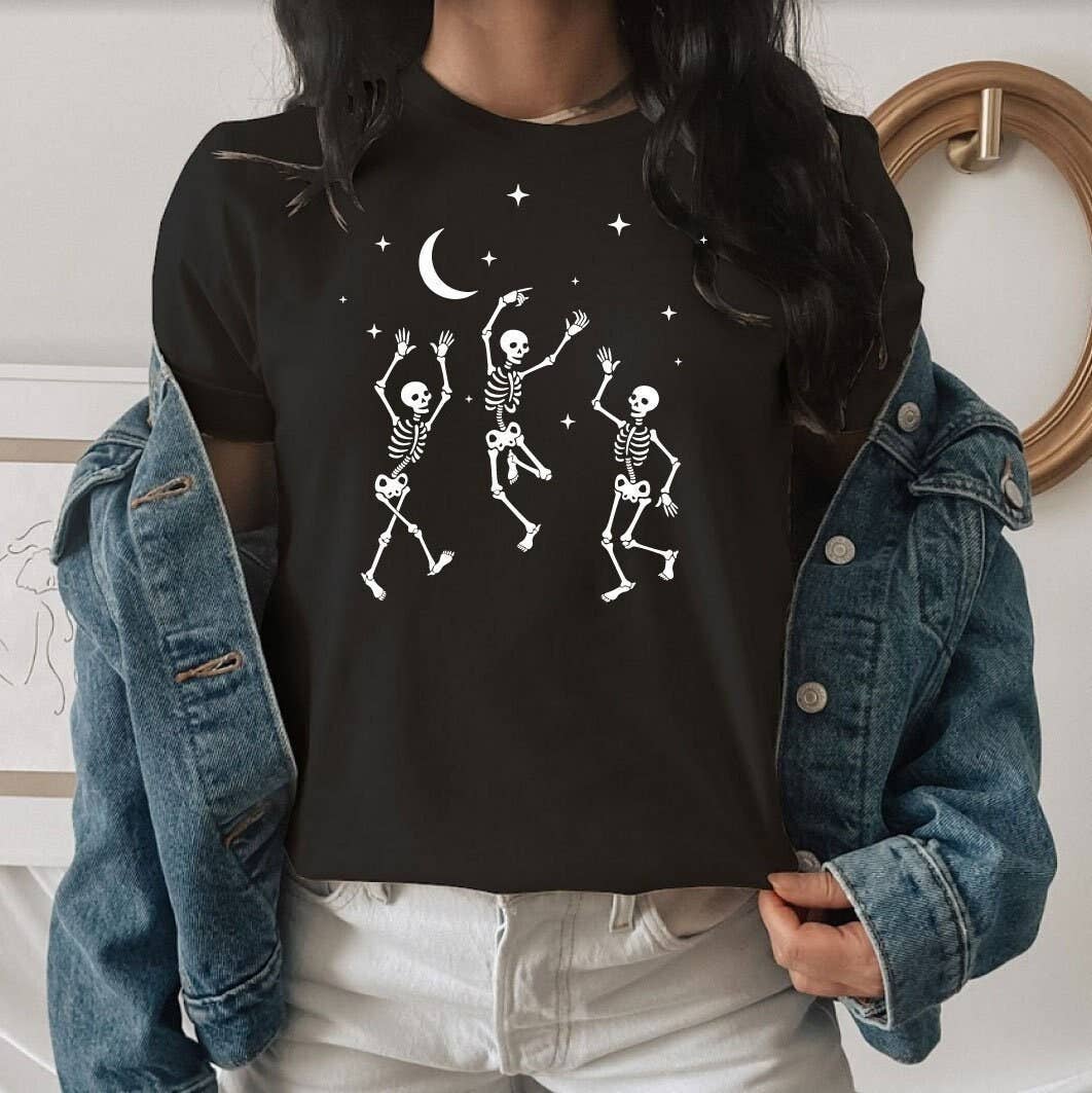 Dancing Skeleton Halloween T-Shirt - Pumpkin Halloween Gift