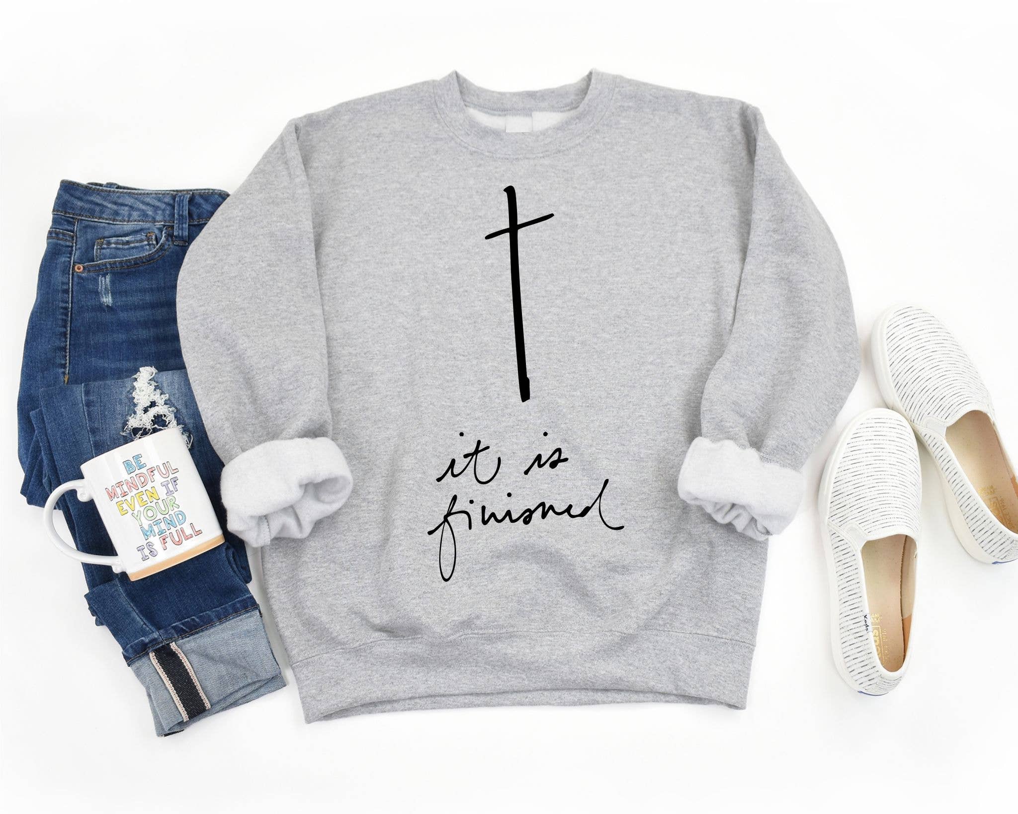 It Is Finished Christian Graphic Sweatshirt Free Ship