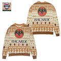 Bacardi 151 Reindeer Pattern Ugly Christmas Sweater