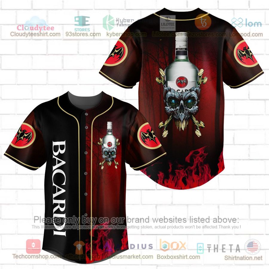 HOT Bacardi skull head Baseball Jersey Shirt