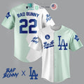 BEST Bad Bunny and Los Angeles Dodgers Baseball Jersey