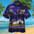 Baltimore Ravens Hawaiian Shirt Short Sleeve Tropical Button Up
