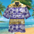 Baltimore Ravens Hawaiian Tropical Design Short Sleeve Button Up Shirt