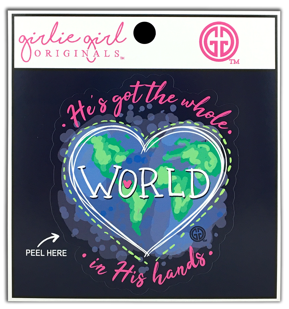 Decal/Sticker World in His Hands 2295