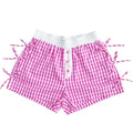 BB-4828 Button Bow Gingham Boxer Short Pink