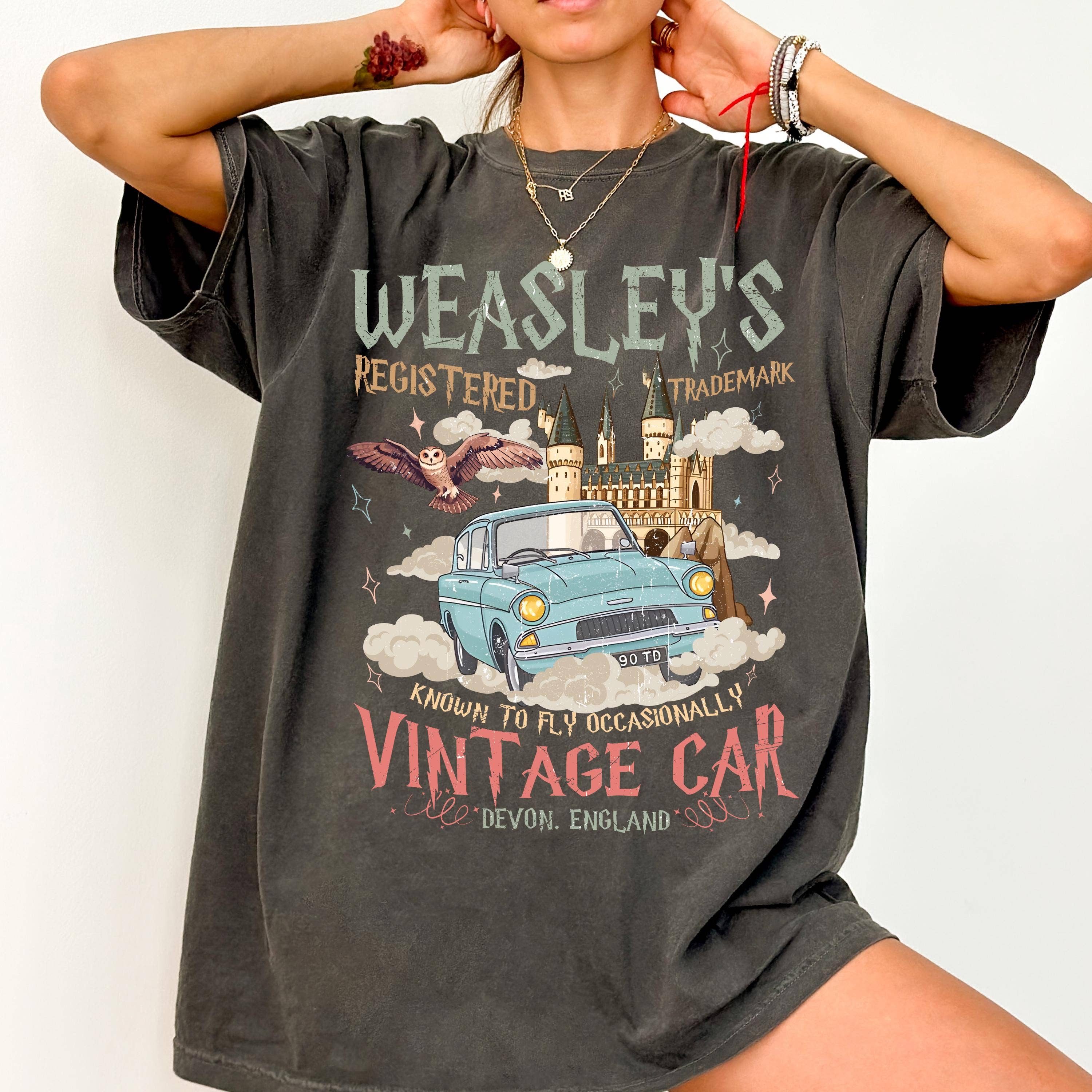 Magical Adventure Wizard Flying Car Tee