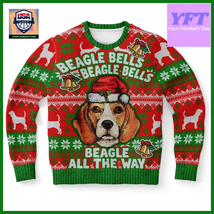 Beagle Bells Tacky Beagle Lover Secret Santa Dog Dad 3d Ugly Christmas Sweater