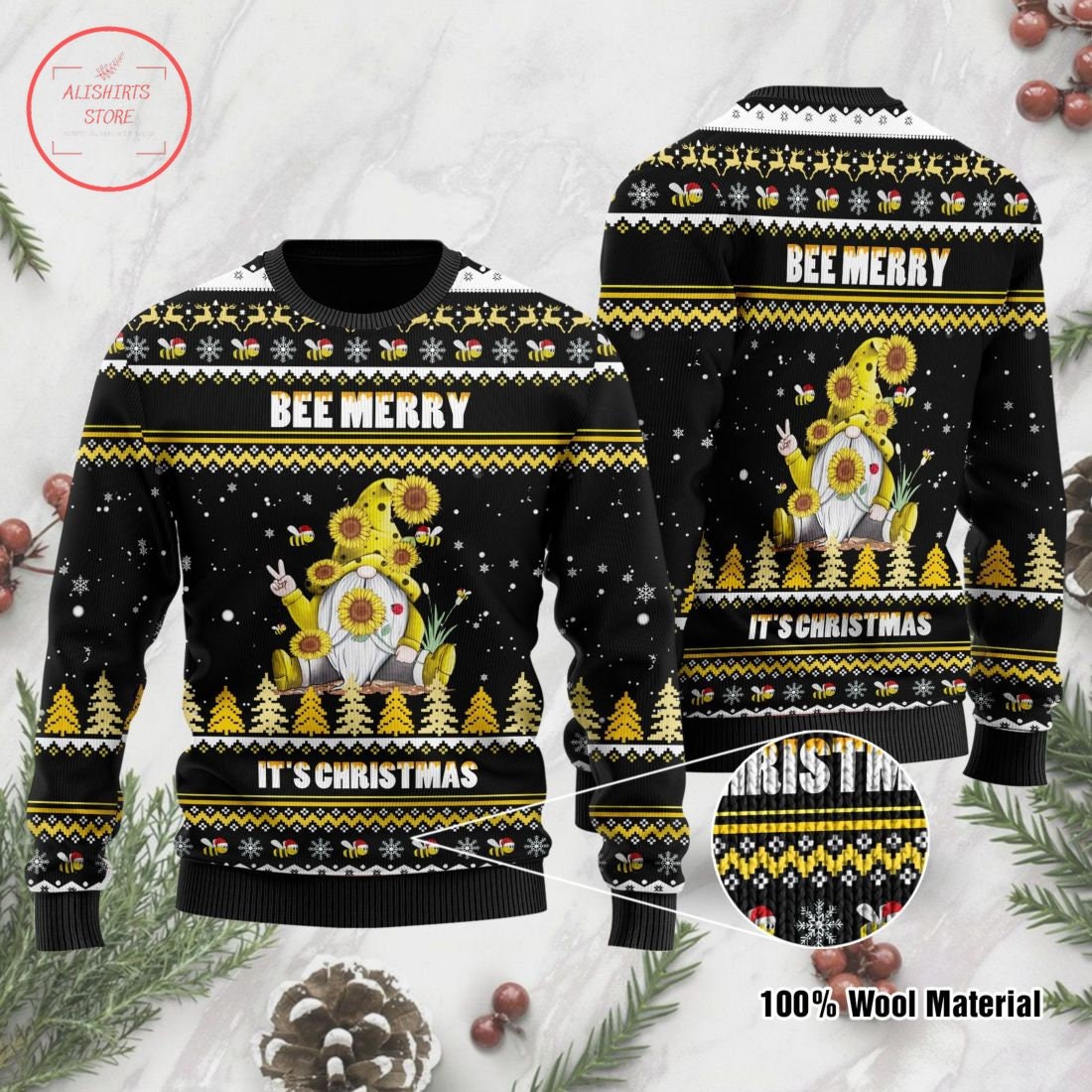 Bee Merry It’s Christmas Ugly Christmas Sweater
