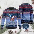 Best Pucking Christmas Ever Jesus And Santa Claus Ugly Christmas Sweater For Ice Hokey Lovers On Christmas Days