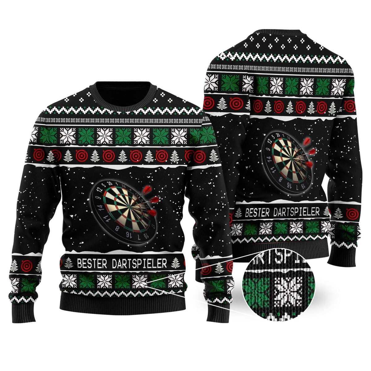 Bester Dartspieler Ugly Christmas Sweater With Christmas Patterns For Darts And Sport Lovers Unique Gifts On Christmas Days