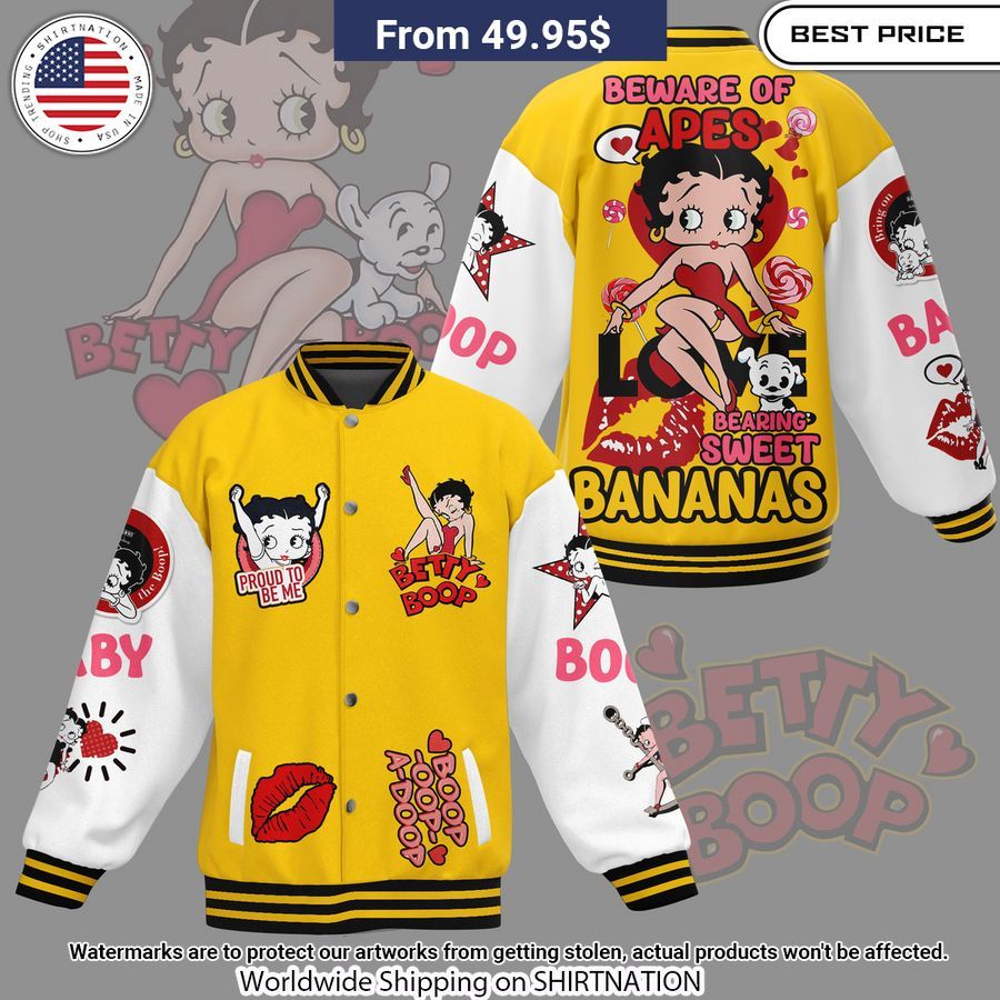 Betty Boop Beware Of Apes Baseball Jacket