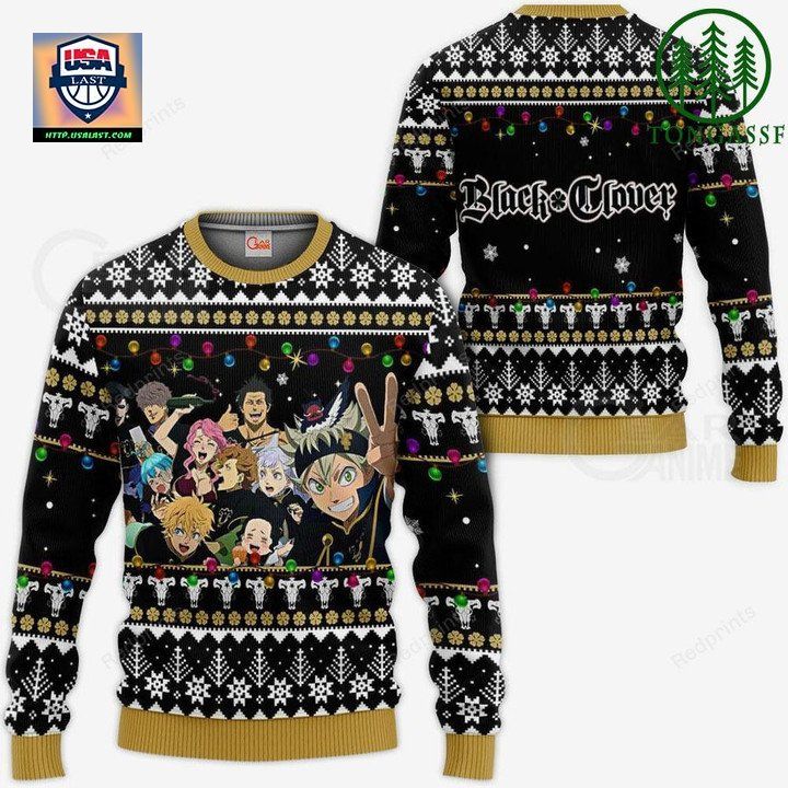 Black Bull Ugly Christmas Sweater And Hoodie Black Clover Anime Xmas Gift