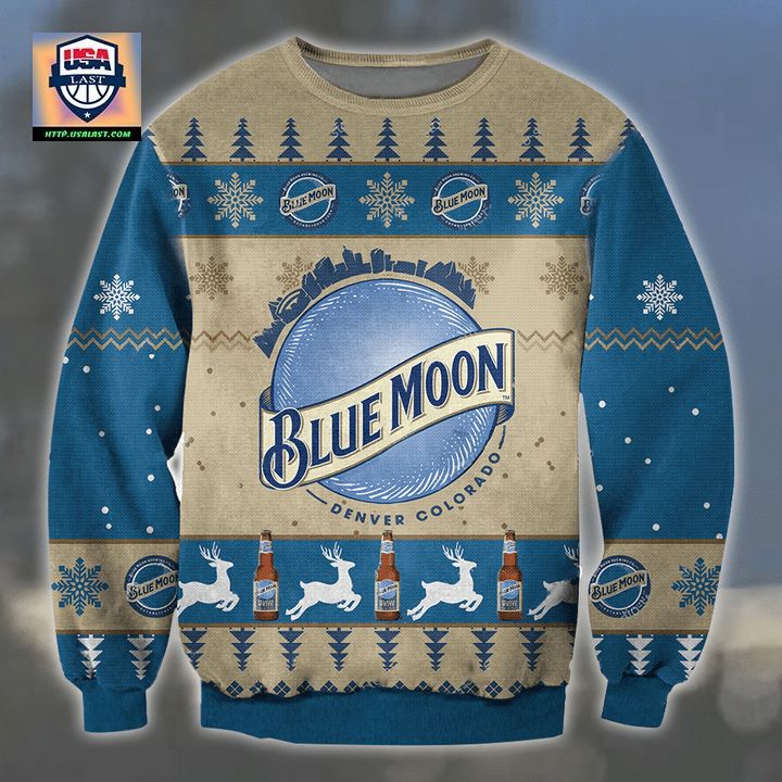 Blue Moon Beer Ugly Christmas Sweater