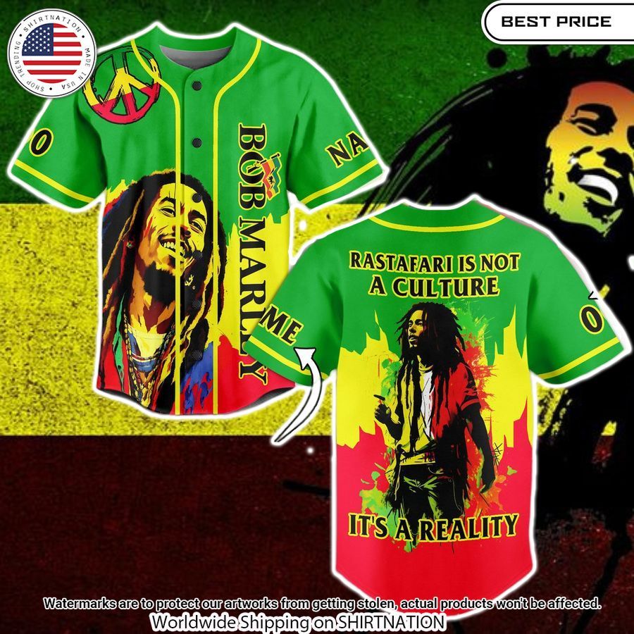 Bob Marley It's not a culture it's a reality Baseball Jersey