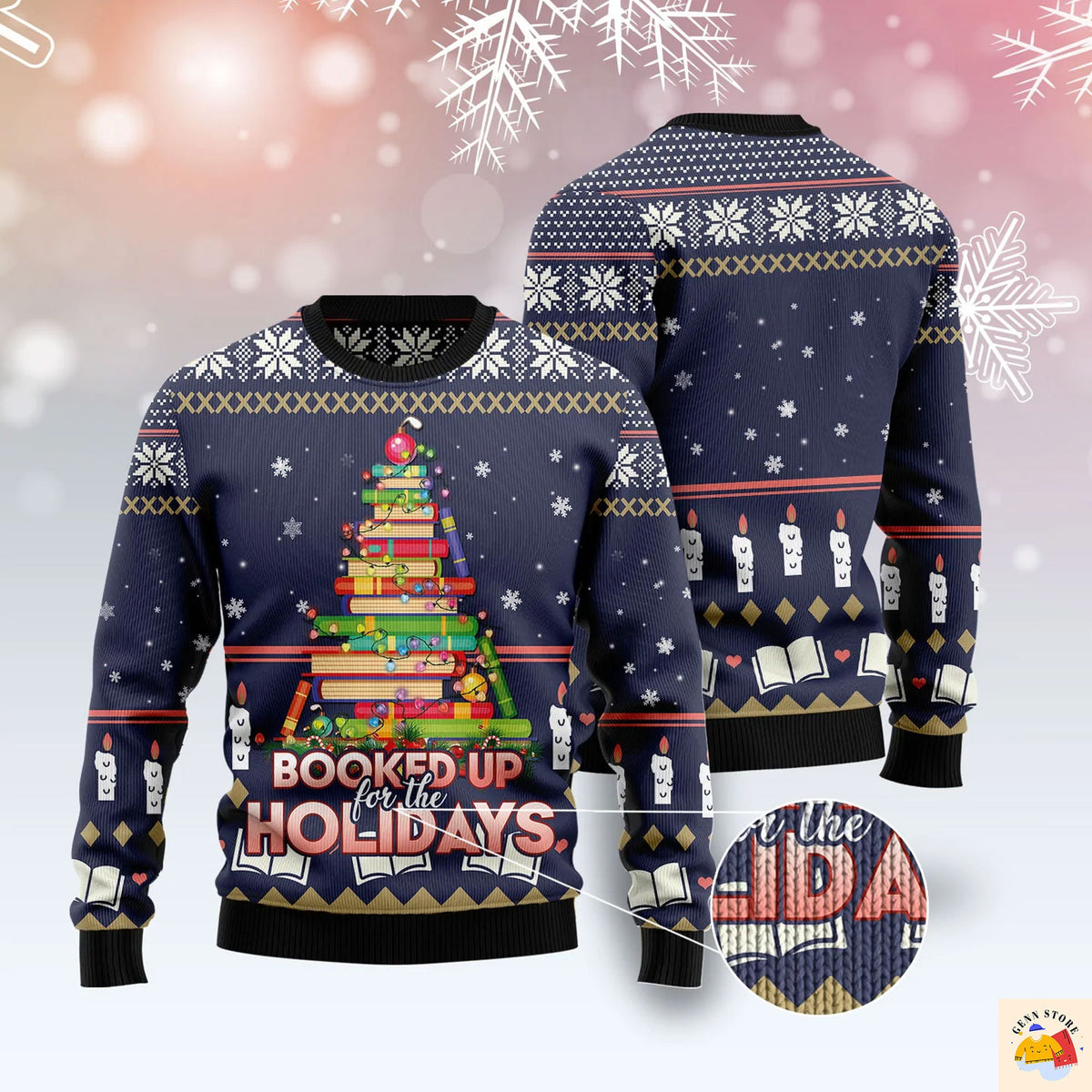 Book Christmas Tree Ugly Christmas Sweater