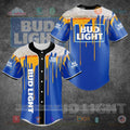 HOT Bud Light Beer Blue Baseball Jersey Shirt