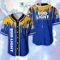 BEST Bud Light Beer Blue Yellow Baseball Jersey