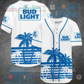 HOT Bud Light Palm Tree white Baseball Jersey Shirt