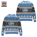 Bud Light Snowflakes Pattern Ugly Christmas Sweater Blue