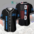 BEST Bud Light United States Flag black Baseball Jersey