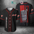BEST Budweiser Can United States Flag black Baseball Jersey
