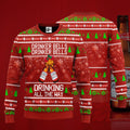 Budweiser Drinker Bells Drinker Bells Drinking All The Way Ugly Christmas Sweater