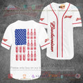 HOT Budweiser United States Flag White Baseball Jersey Shirt