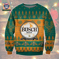 Busch Beer Green Ugly Christmas Sweater