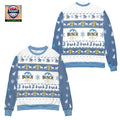 Busch Beer Snowflake Socks Pattern Ugly Christmas Sweater Blue White