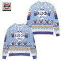 Busch Latte Logo Snowflake Pattern Ugly Christmas Sweater Blue