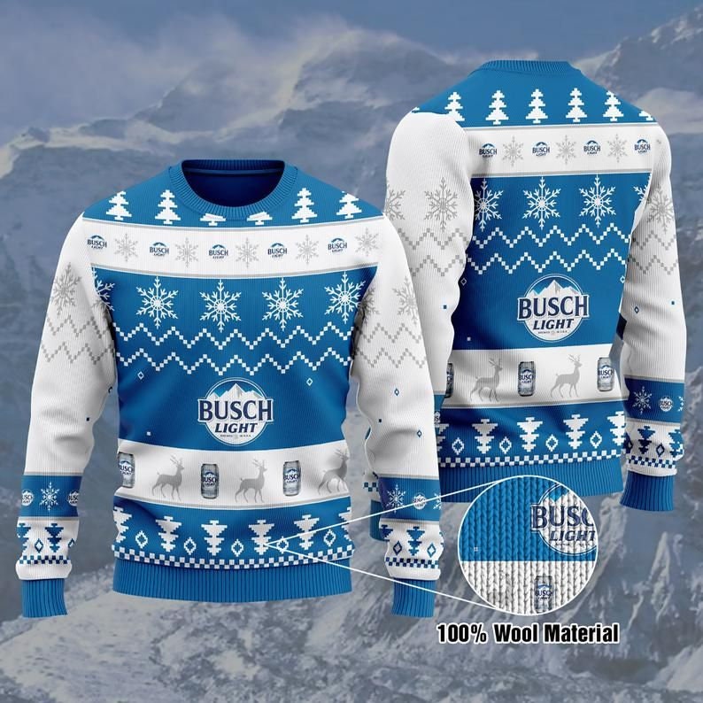 Busch Light AOP Knitted Sweater Ugly Christmas Sweater