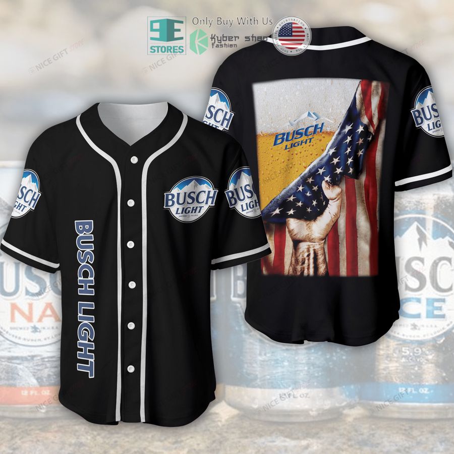 BEST Busch Light Beer United States Flag Baseball Jersey