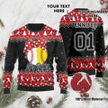 Busy Raising Ballers Baseball And Softball Custom Name And Number Ugly Christmas Sweater For Baseball And Softball Lovers On Christmas Days