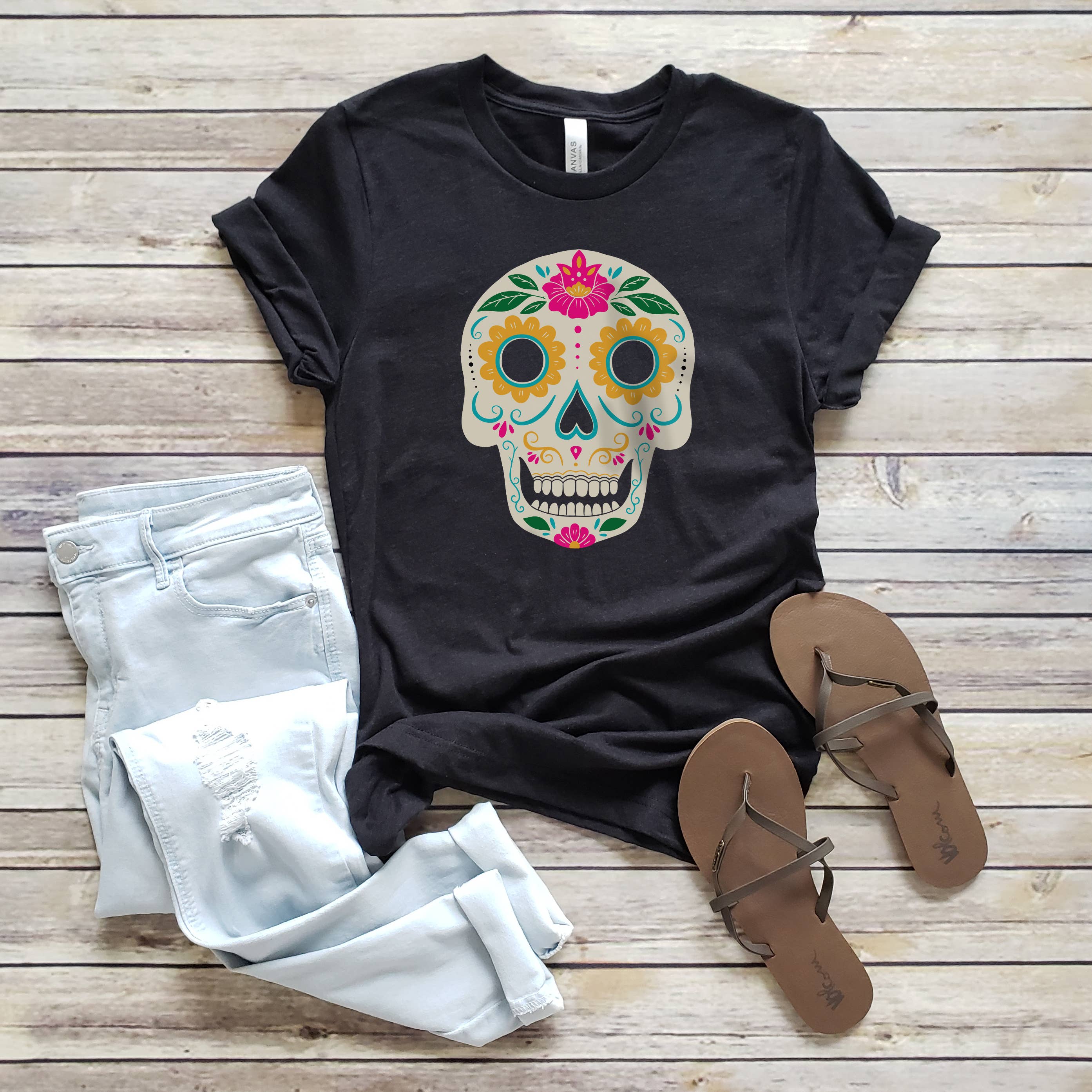 Sugar Skull Graphic Tee | Halloween | Sizes XS-2XL