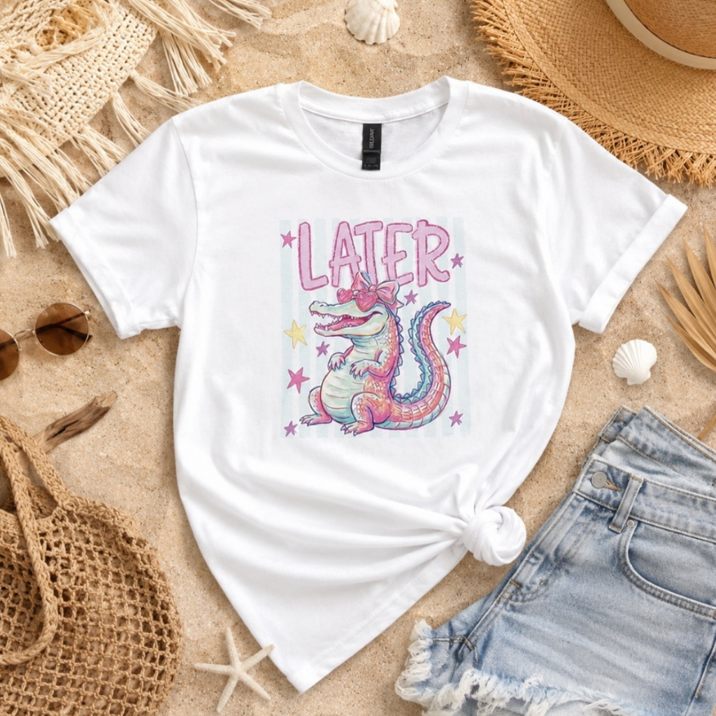 Retro Later Alligator Later Gator Trendy Graphic Tee