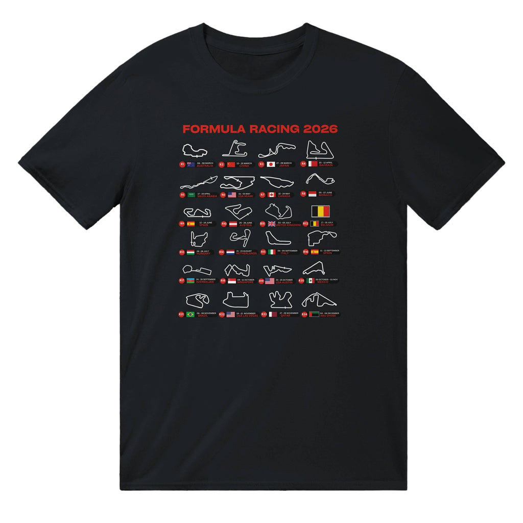 Formula Racing 2026 Schedule T-Shirt Motorsport Fan Apparel
