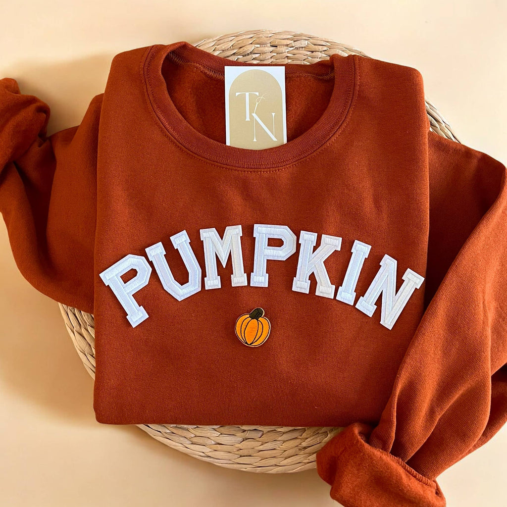 Pumpkin Crewneck Sweatshirt, Fall Sweatshirts For Women