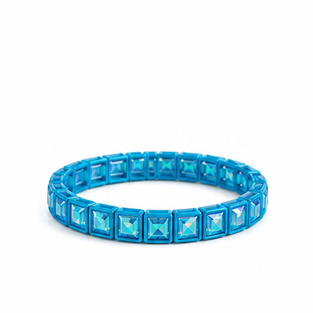 BR-RS-1002 Turq Rhinestone Bracelet